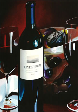 painting of Lindstrom bottle